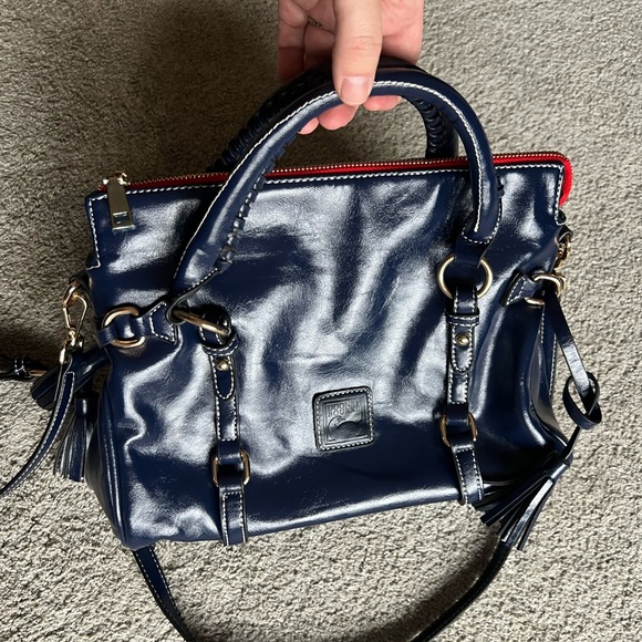 Dooney & Bourke Navy Florentine Satchel Handbag - Picture 11 of 12